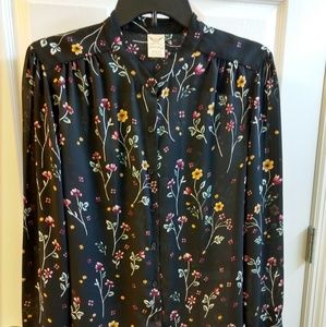 Black long sleeved blouse